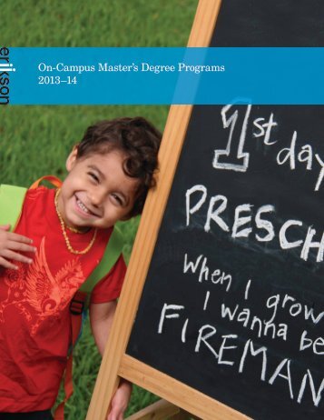 On-Campus Master's Degree Programs 2012â13 - Erikson Institute