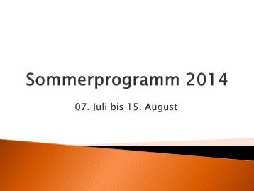 Sommerprogramm 2014