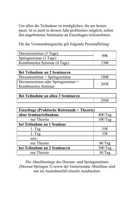 Sommerseminare für Fortgeschrittene