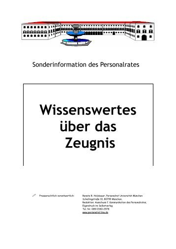 Wissenswertes Ã¼ber das Zeugnis - Personalrat der LMU