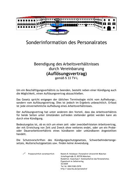 Sonderinformation des Personalrates - Personalrat der LMU