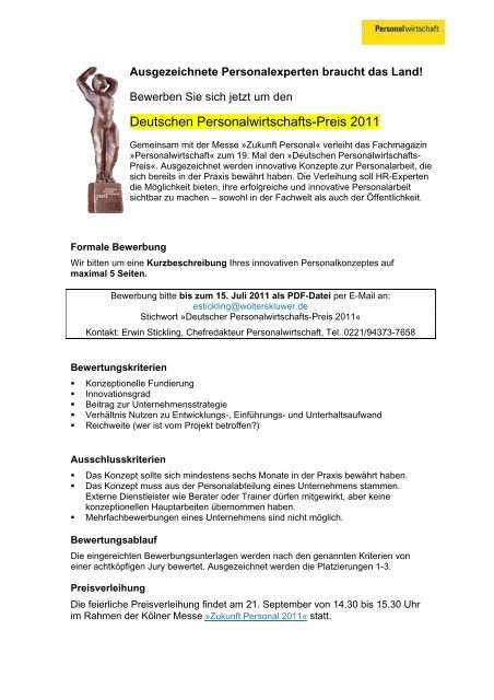Deutschen Personalwirtschafts-Preis 2011