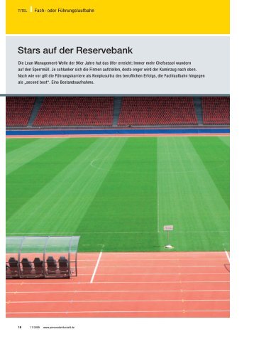 Stars auf der Reservebank - Personalwirtschaft