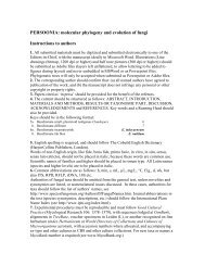 molecular phylogeny and evolution of fungi Instructions ... - Persoonia