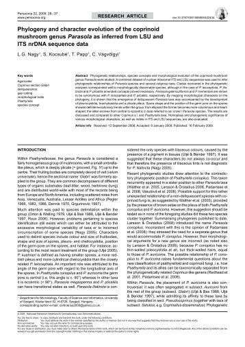 Phylogeny and character evolution of the coprinoid ... - Persoonia