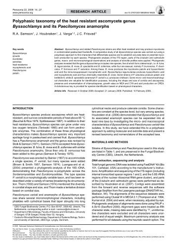 Polyphasic taxonomy of the heat resistant ascomycete ... - Persoonia