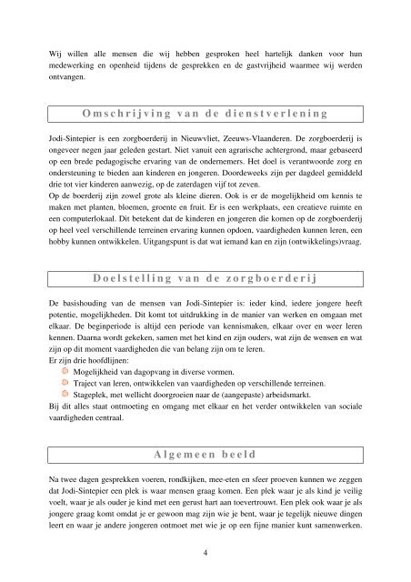 Evaluatierapport Zorgboerderij Jodi-Sintepier 12 & 13 ... - Perspectief