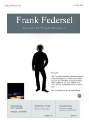 Frank Federsel - Newsletter 14