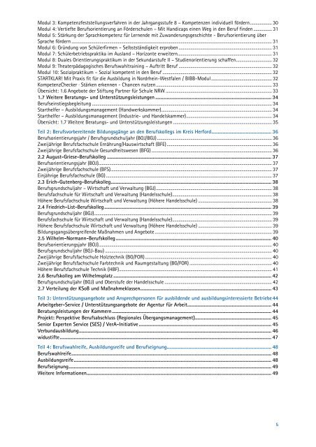 Berufsorientierung und Berufsvorbereitung in der Region Herford