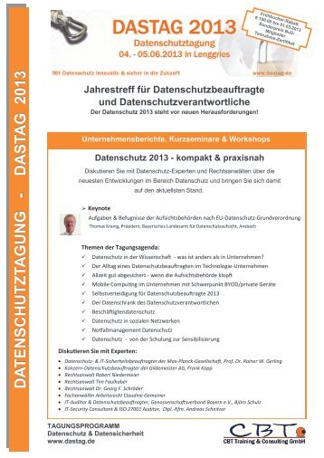Tagungsagenda der DASTAG 2013 - Perspektive Mittelstand