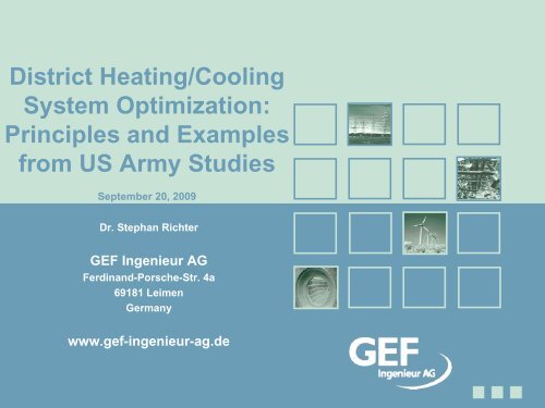 District Heating/Cooling System Optimization - The PERTAN Group