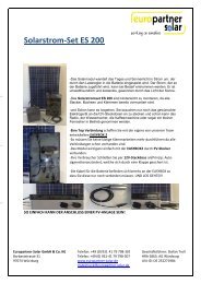 Solarstrom-Set ES 200 - EUROPARTNER-SOLAR Gmbh & Co. KG