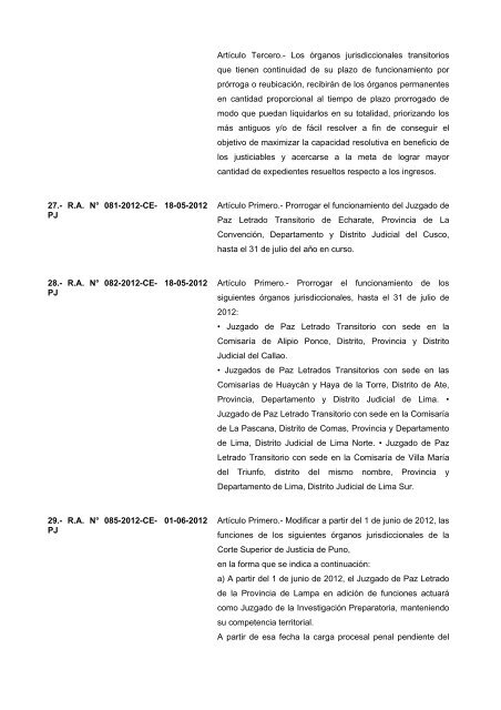 Mapa y dependencias Judiciales 2012