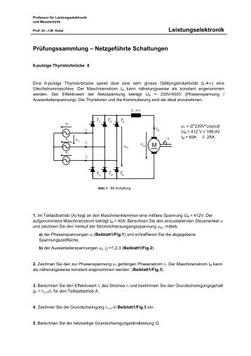 Leistungselektronik Prüfungssammlung – Netzgeführte Schaltungen M