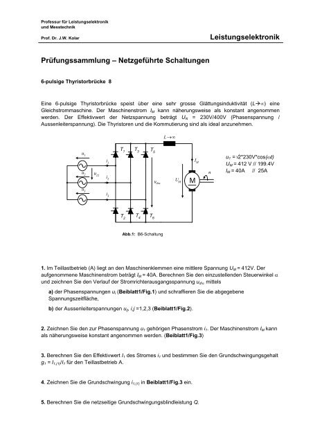 Leistungselektronik Prüfungssammlung – Netzgeführte Schaltungen M