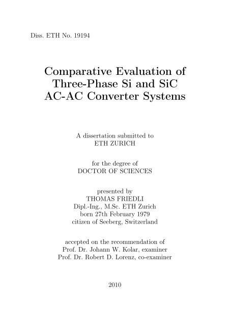 Comparative Evaluation of Three-Phase Si and SiC AC-AC ...