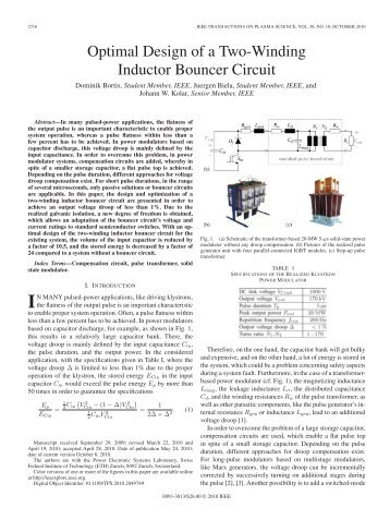 Optimal Design of a Two-Winding Inductor Bouncer Circuit - Power ...