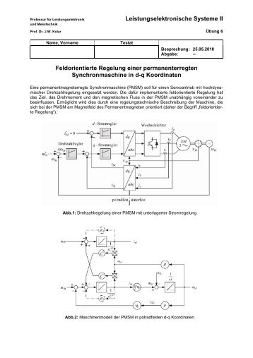 Leistungselektronische Systeme II Feldorientierte Regelung einer ...