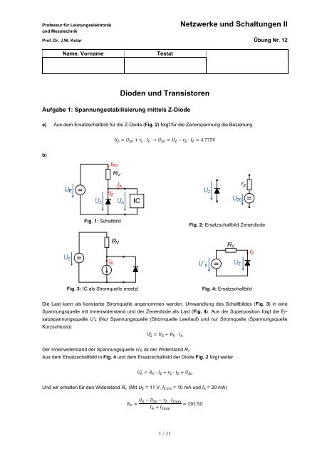 Netzwerke und Schaltungen II Dioden und Transistoren