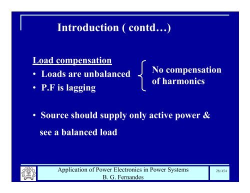 BG Fernandes Department of Electrical Engineering II T - Power ...