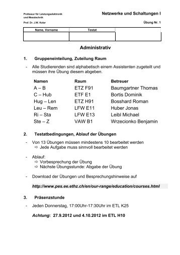 Administrativ A – B ETZ F91 Baumgartner Thomas C – Hub ETF E1 ...