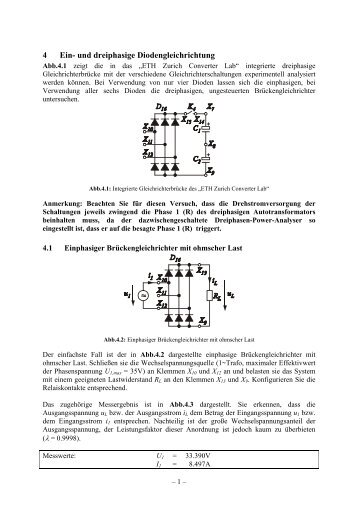 4 Ein- und dreiphasige Diodengleichrichtung - ETH PES