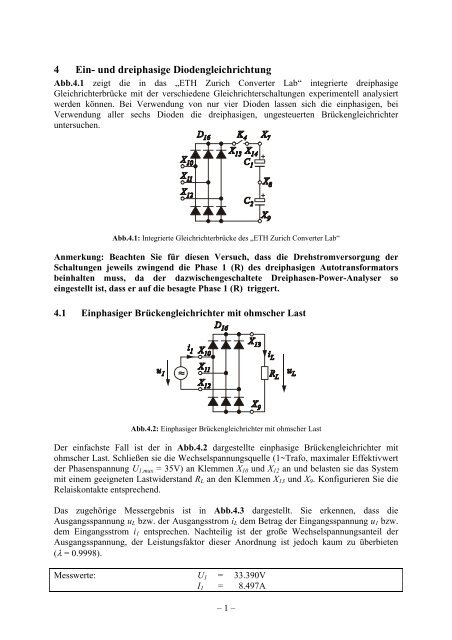 4 Ein- und dreiphasige Diodengleichrichtung - ETH PES