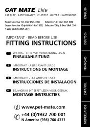 FITTING INSTRUCTIONS - Pet Mate