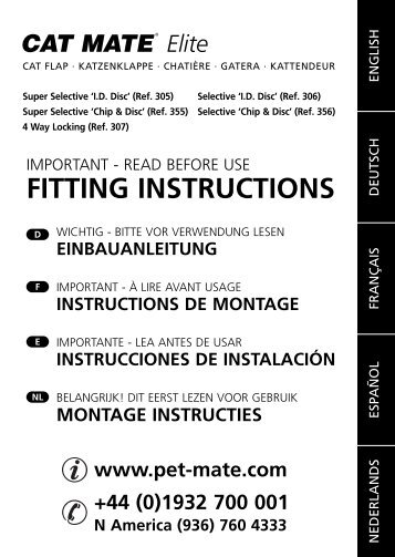 FITTING INSTRUCTIONS - Pet Mate