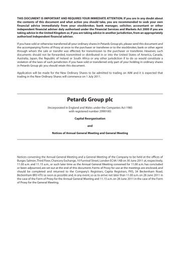 Download - Petards Group plc