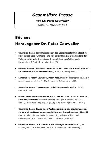Beiträge/Artikel Dr - Dr. Peter Gauweiler