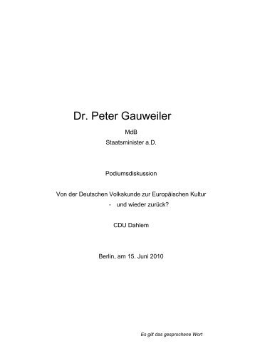 Zur Rede (PDF) - Dr. Peter Gauweiler