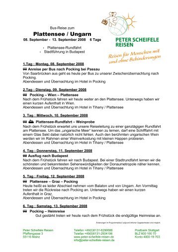 Plattensee / Ungarn - Peter Scheifele Reisen Mainz