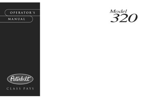 Peterbilt Model 320 Operator S Manual After 8 07 Peterbilt