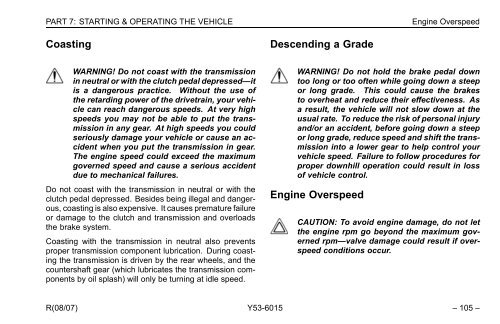 Peterbilt Model 320 Operator's Manual after 8-07 - Peterbilt Motors ...