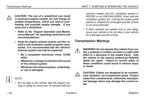 Peterbilt Model 320 Operator's Manual after 8-07 - Peterbilt Motors ...