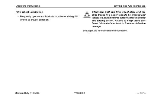 Peterbilt Medium Duty Trucks Operator's Manual after 1-07