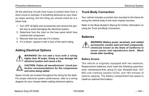 Peterbilt Medium Duty Trucks Operator's Manual after 1-07