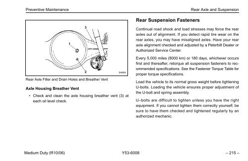 Peterbilt Medium Duty Trucks Operator's Manual after 1-07