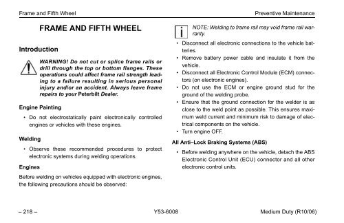 Peterbilt Medium Duty Trucks Operator's Manual after 1-07