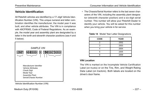 Peterbilt Medium Duty Trucks Operator's Manual after 1-07