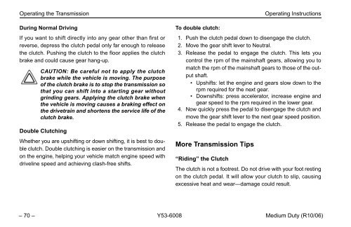 Peterbilt Medium Duty Trucks Operator's Manual after 1-07