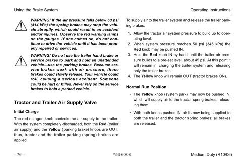 Peterbilt Medium Duty Trucks Operator's Manual after 1-07