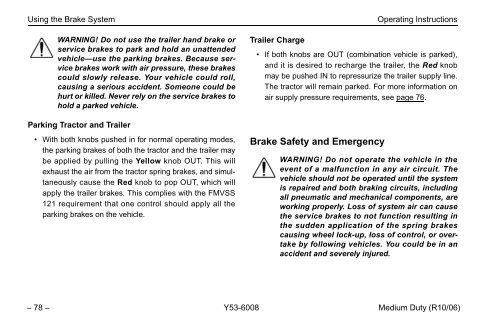 Peterbilt Medium Duty Trucks Operator's Manual after 1-07