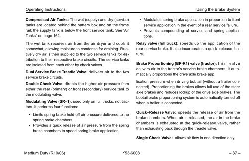 Peterbilt Medium Duty Trucks Operator's Manual after 1-07