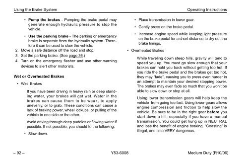 Peterbilt Medium Duty Trucks Operator's Manual after 1-07