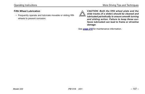 MODEL 330 OPERATOR'S MANUAL - Peterbilt Motors Company