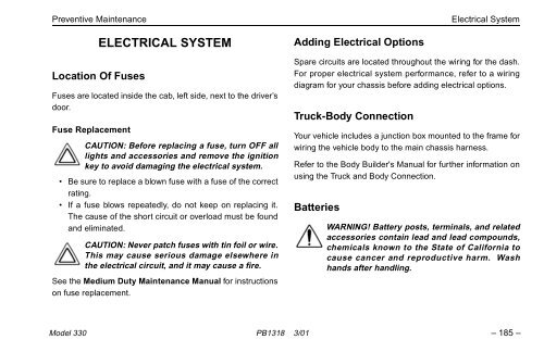 MODEL 330 OPERATOR'S MANUAL - Peterbilt Motors Company