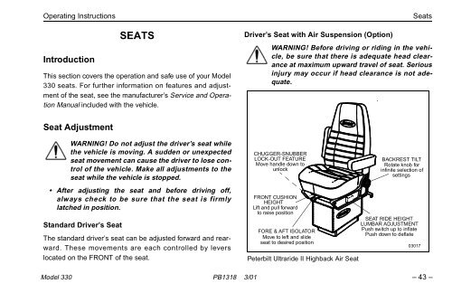 MODEL 330 OPERATOR'S MANUAL - Peterbilt Motors Company