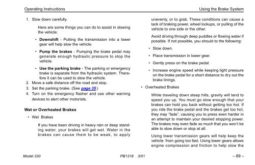 MODEL 330 OPERATOR'S MANUAL - Peterbilt Motors Company